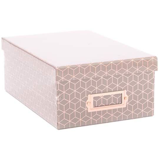 DCWV&#xAE; Gray &#x26; Rose Gold Photo Box with Bookplate